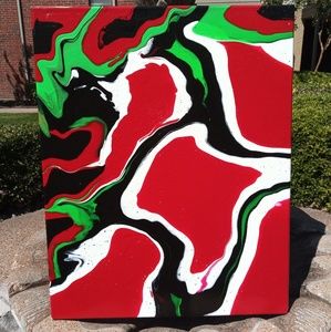 Acrylic and resin hand painted abstract art